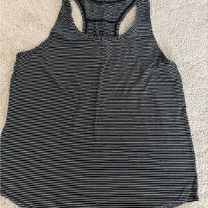 Lululemon Athletica Black and White Striped Tank Top